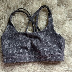 lululemon athletica Gray Patterned Strappy Sports Bra